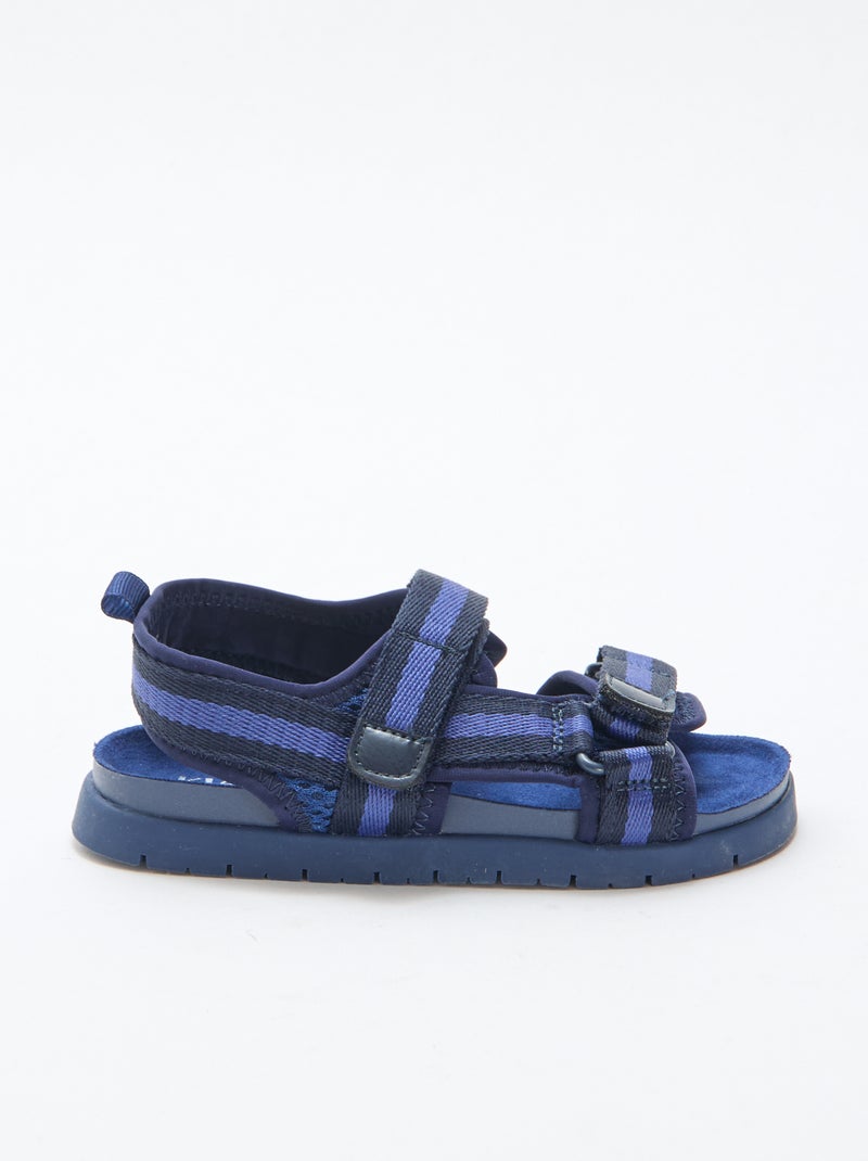 Sandálias azuis com velcro Azul - Kiabi