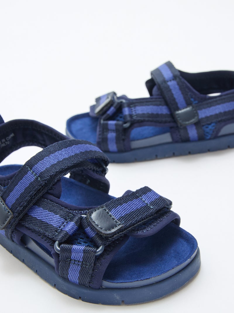 Sandálias azuis com velcro Azul - Kiabi