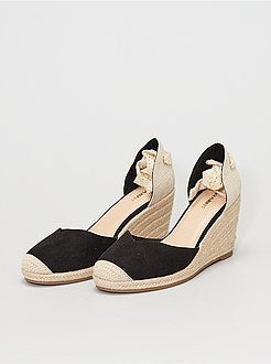 Sandálias bi-matéria compensadas - Kiabi