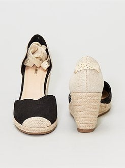 Sandálias bi-matéria compensadas - Kiabi