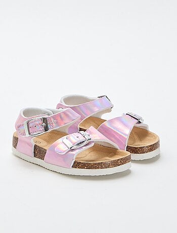 Sandália estampada de leopardo com tiras