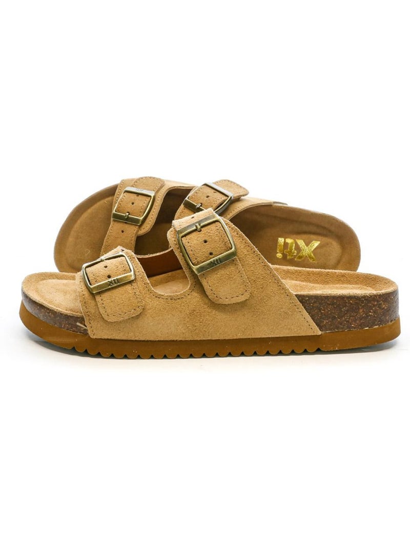 Sandálias camel xti em pele para mulher 142552 Bege - Kiabi