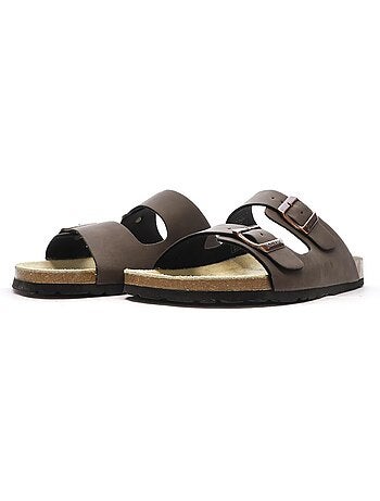 Sandálias castanhas lisas para homem schott arthur