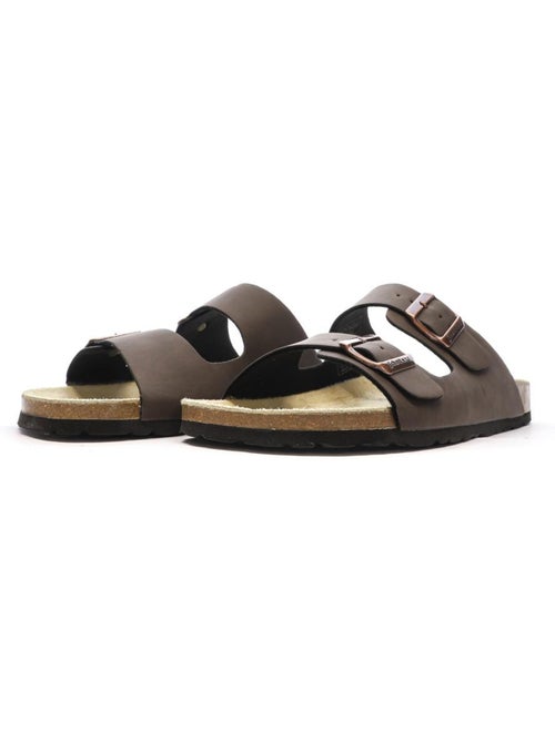 Sandálias Castanhas Lisas para Homem Schott Arthur - Kiabi Sandálias Castanhas Lisas para Homem Schott Arthur - Kiabi