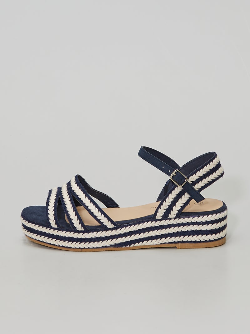 Sandálias com cordas Azul Naval - Kiabi