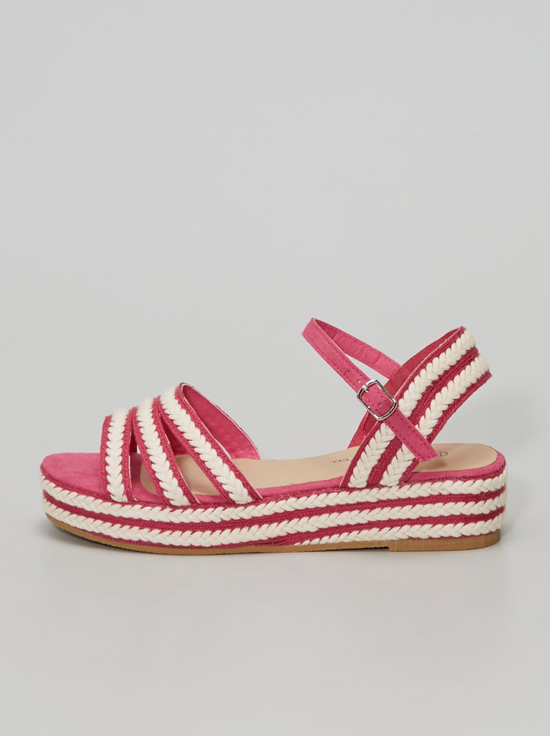 Sandálias com cordas Fuxia - Kiabi