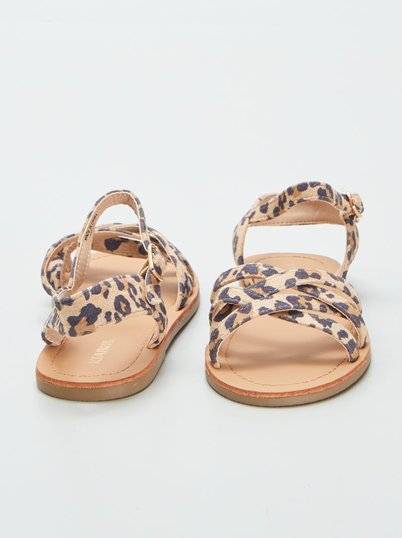 Sandálias com estampado leopardo CASTANHO - Kiabi