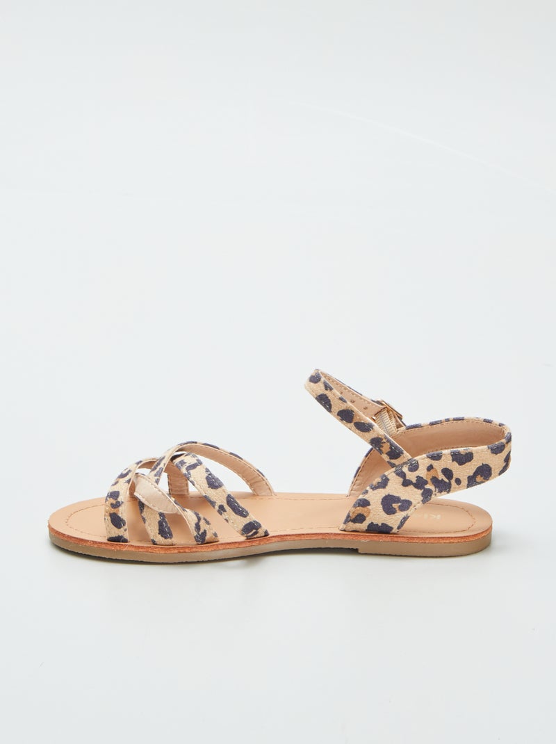 Sandálias com estampado leopardo CASTANHO - Kiabi