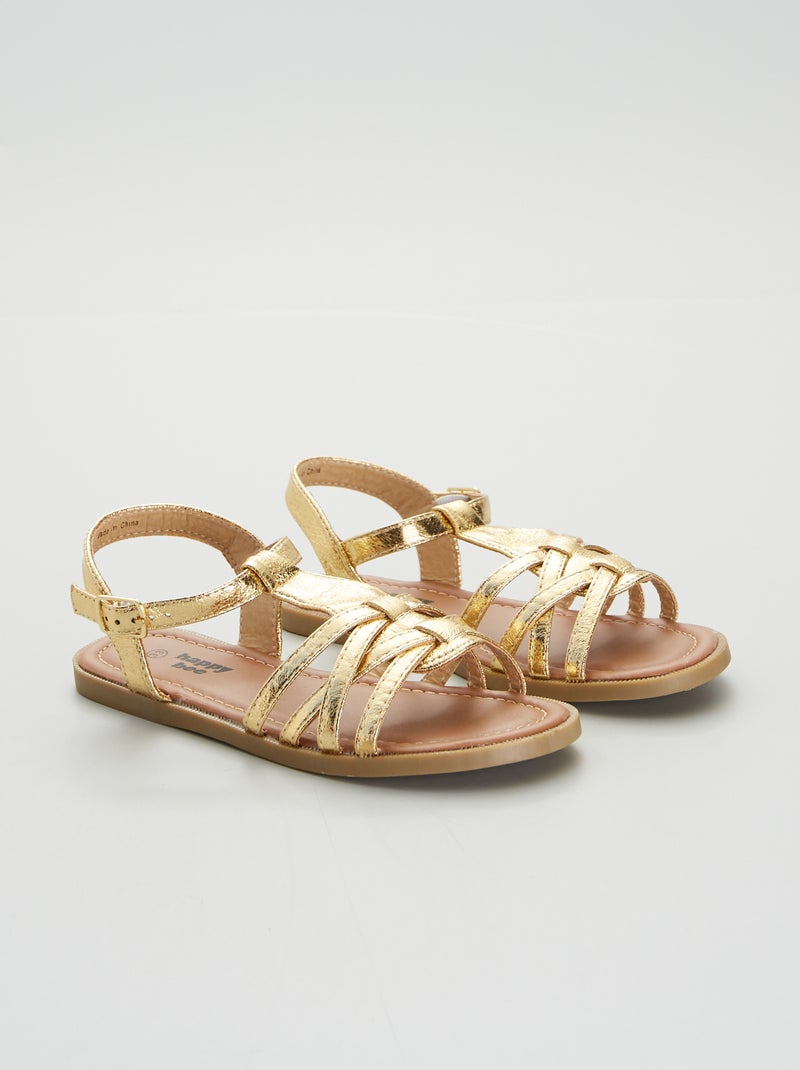 Sandálias com fivela Dourado - Kiabi