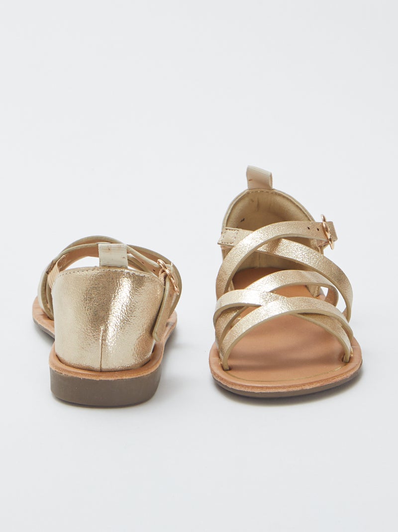 Sandálias com múltiplas tiras cruzadas AMARELO - Kiabi