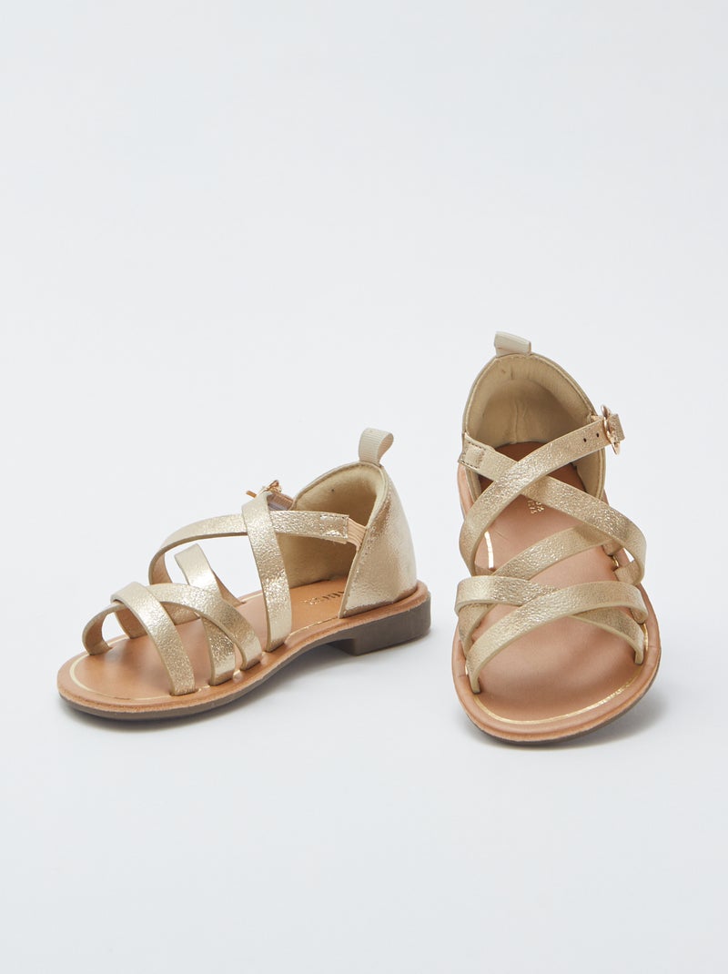 Sandálias com múltiplas tiras cruzadas AMARELO - Kiabi