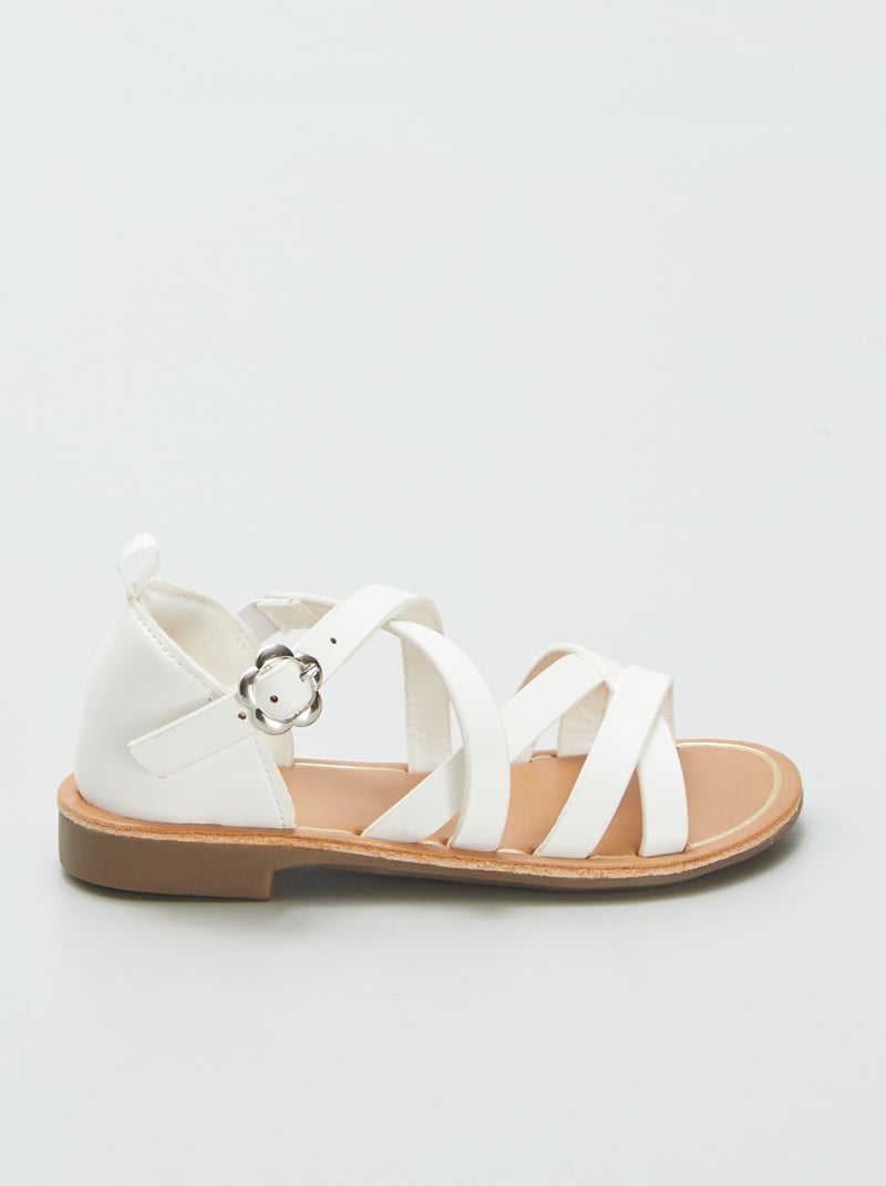 Sandálias com múltiplas tiras cruzadas BRANCO - Kiabi