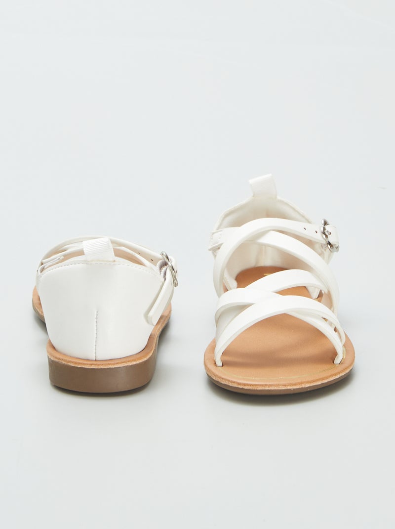 Sandálias com múltiplas tiras cruzadas BRANCO - Kiabi