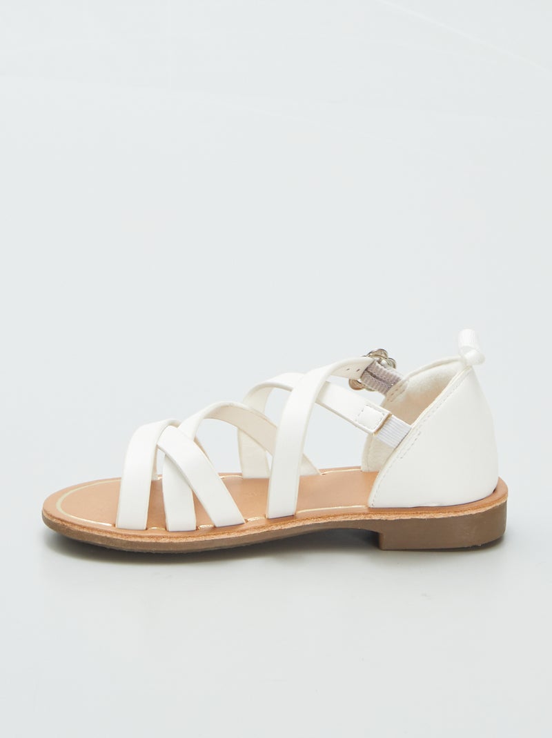 Sandálias com múltiplas tiras cruzadas BRANCO - Kiabi