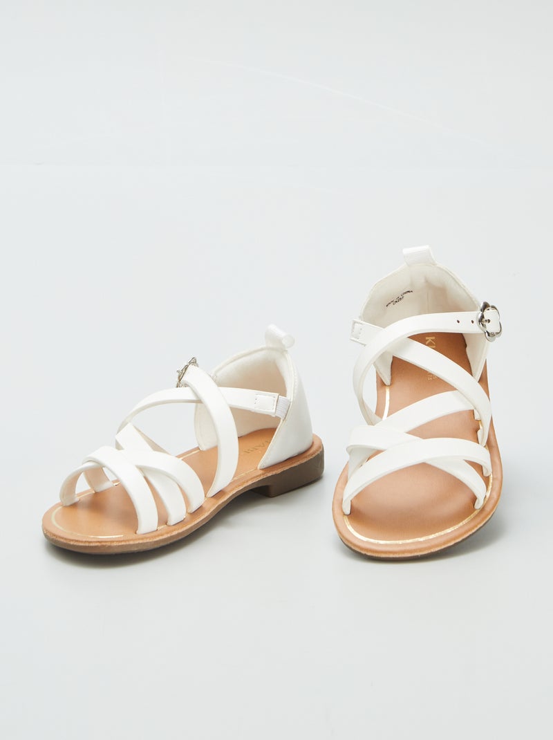 Sandálias com múltiplas tiras cruzadas BRANCO - Kiabi