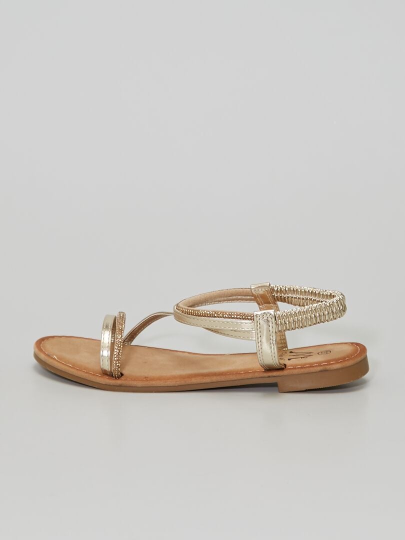 Sandálias com ouropel Dourado - Kiabi