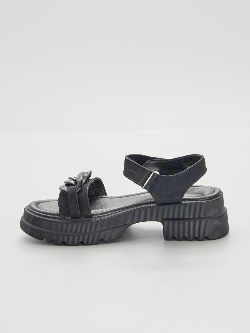 Sandálias com plataforma Preto - Kiabi