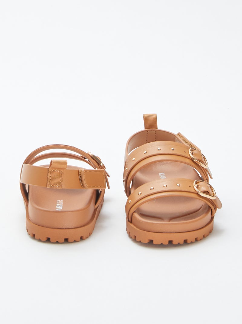 Sandálias com pormenores de tachas nas tiras BEGE - Kiabi