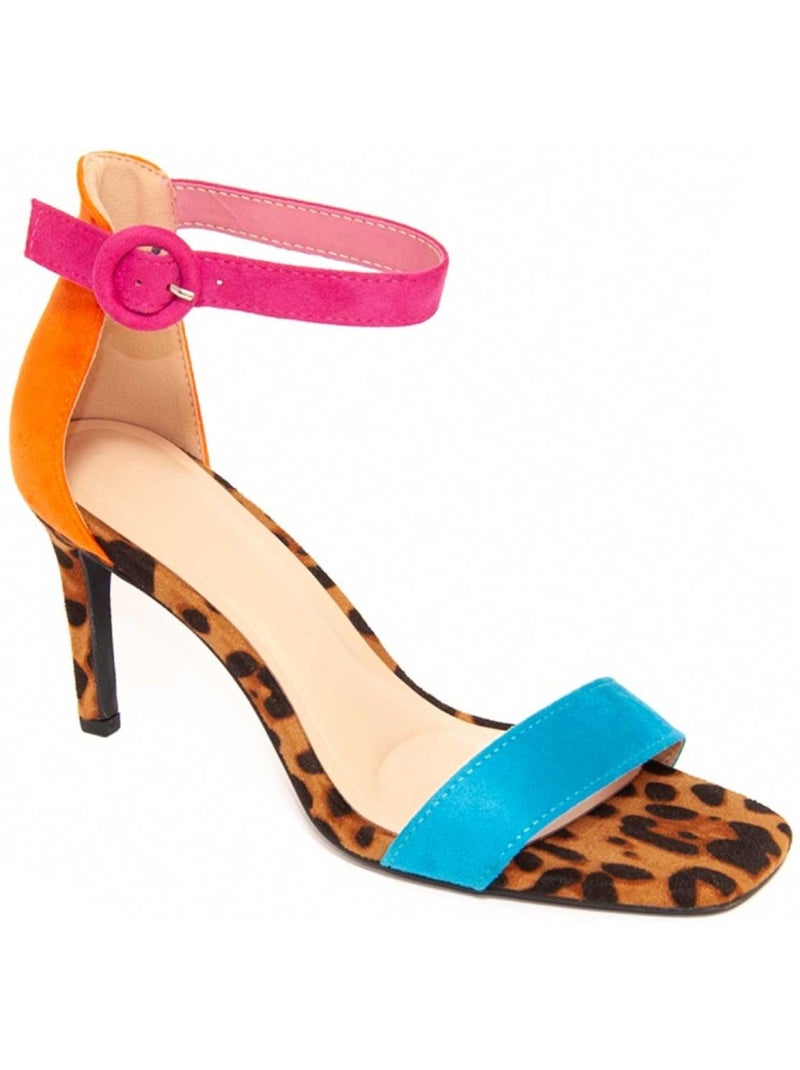 Sandálias Com Salto Material Sintético Montevita Multicolorido - Kiabi