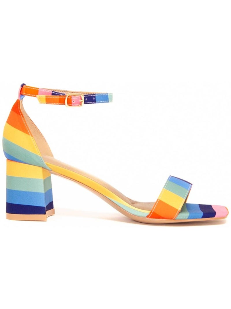 Sandálias com salto material sintético montevita Multicolorido - Kiabi