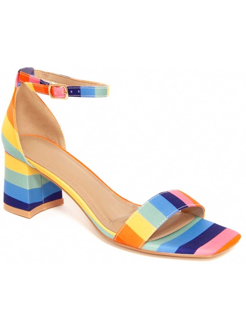 Sandálias com salto material sintético montevita Multicolorido - Kiabi