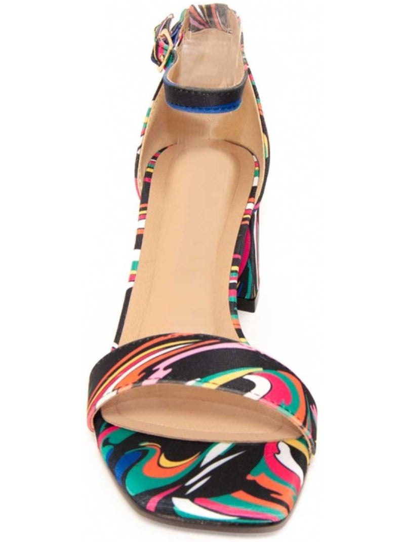 Sandálias Com Salto Material Sintético Montevita Multicolorido - Kiabi