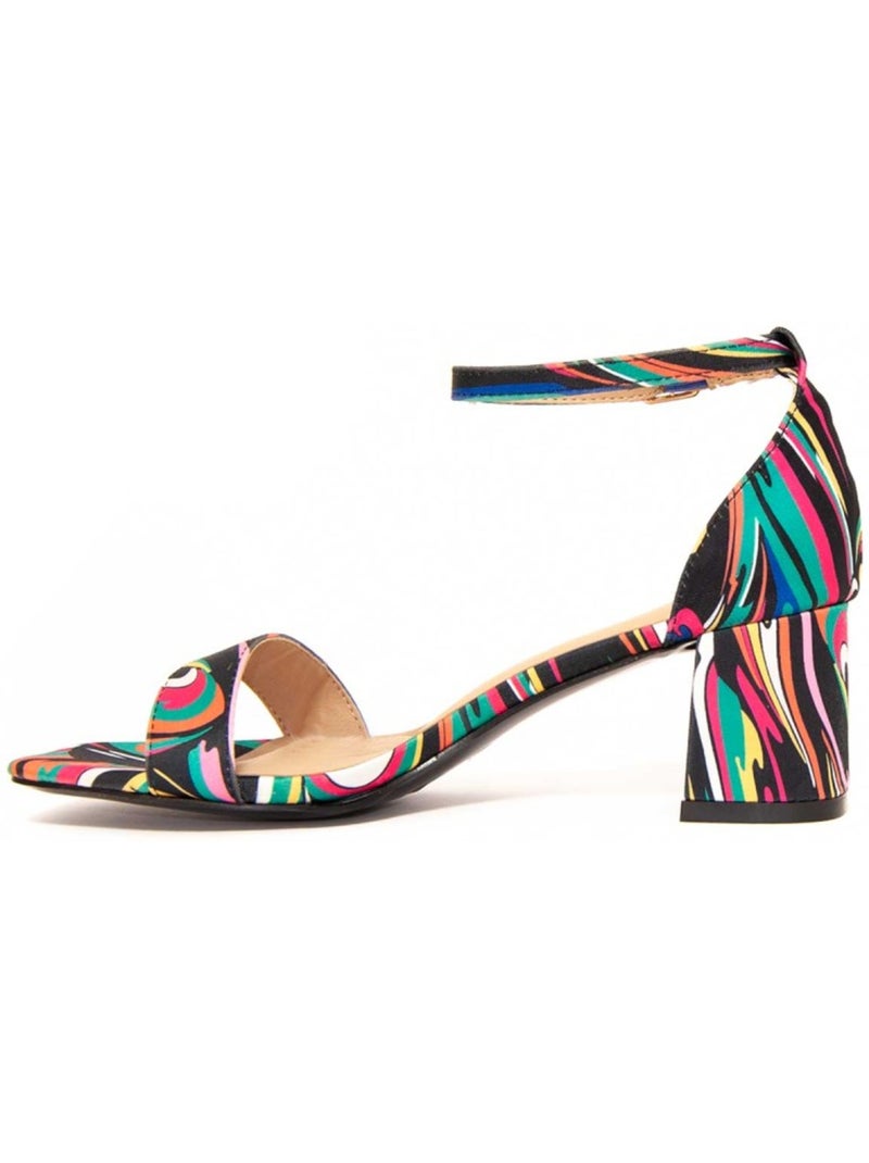 Sandálias Com Salto Material Sintético Montevita Multicolorido - Kiabi