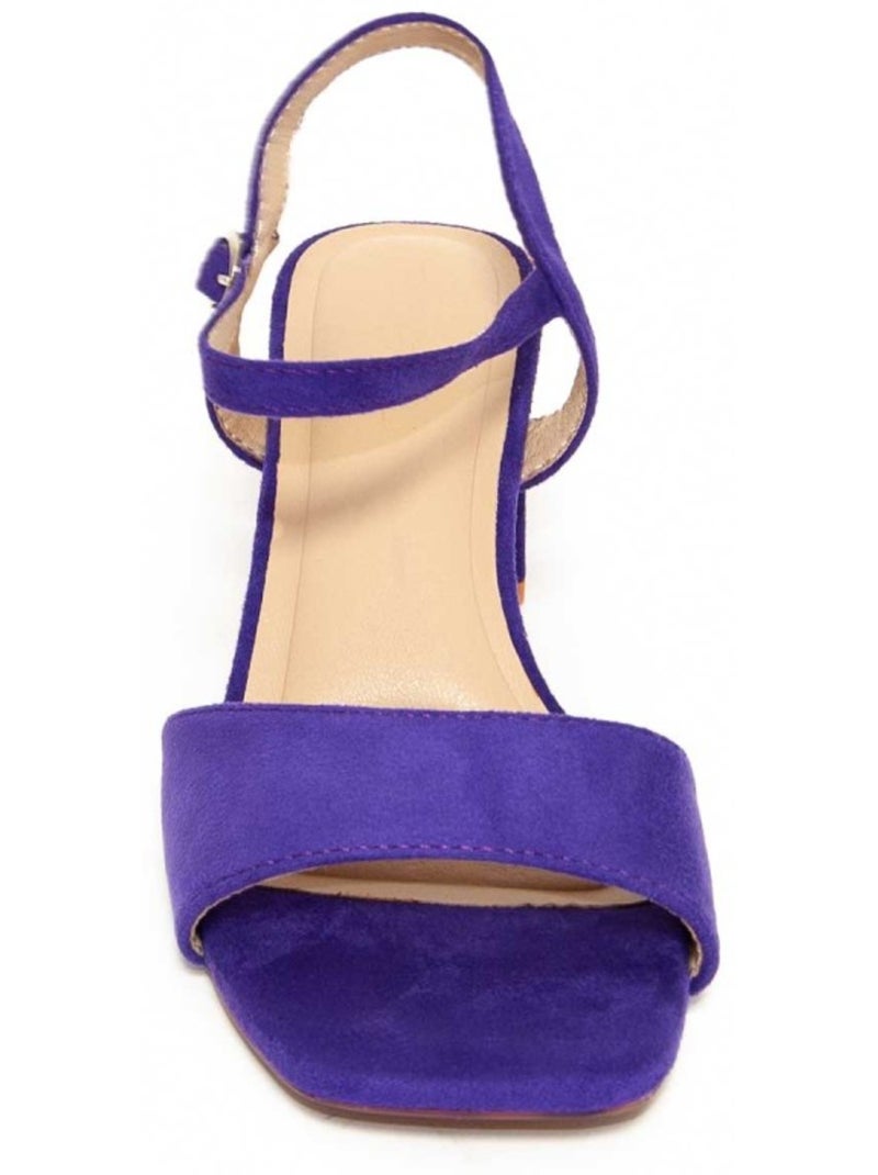 Sandálias Com Salto Material Sintético Montevita Roxo - Kiabi