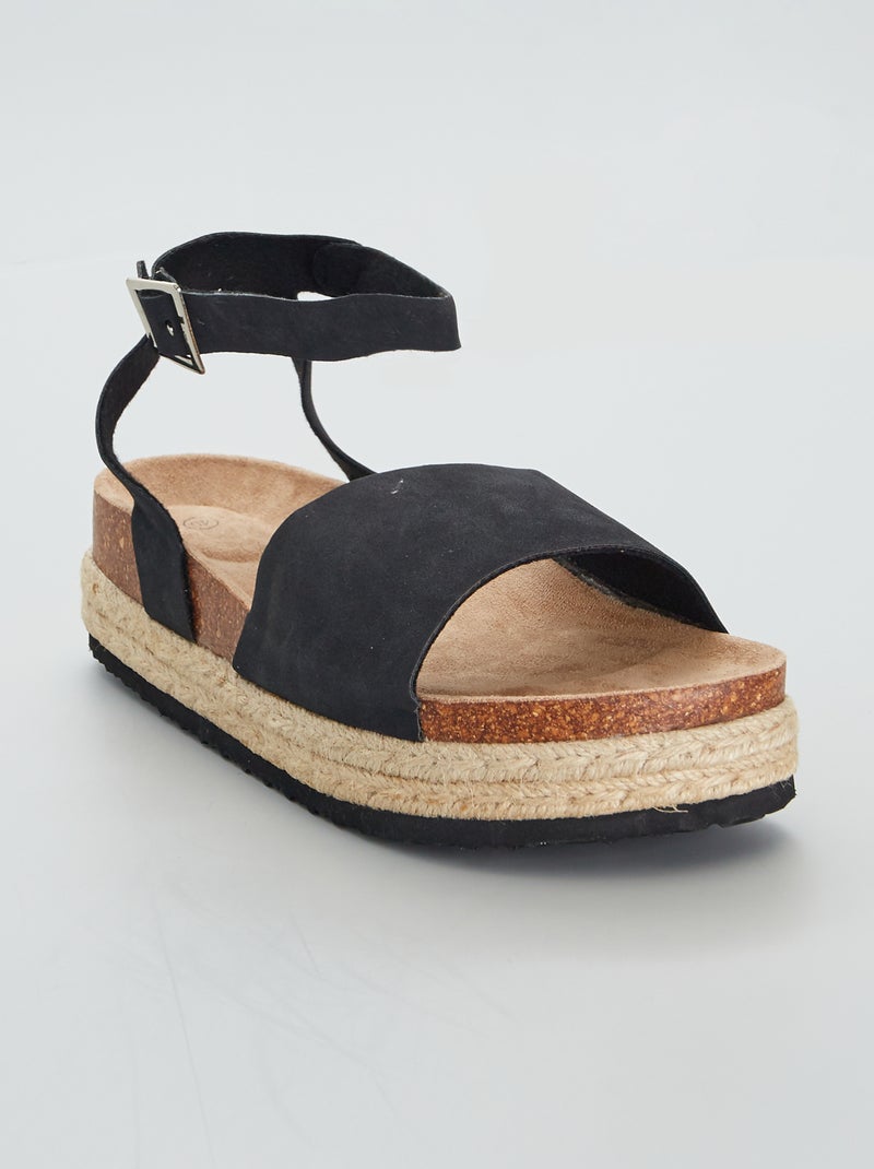 Sandálias com sola grossa Preto - Kiabi