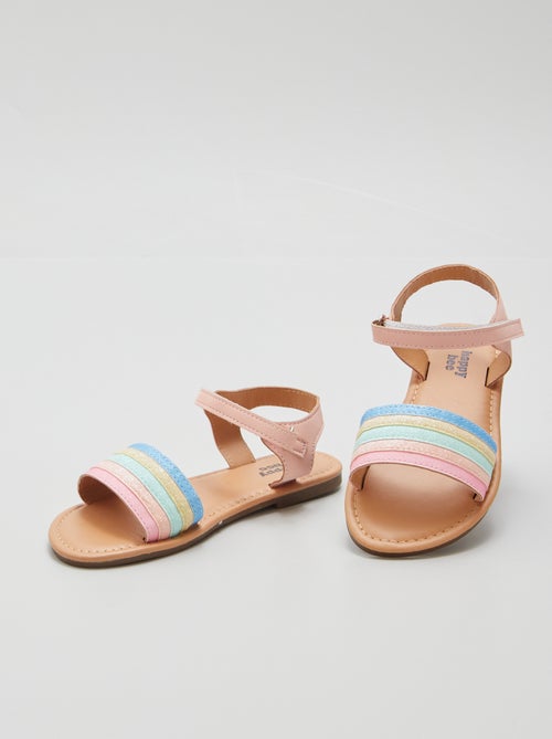 Sandálias com tira arco-íris - Kiabi