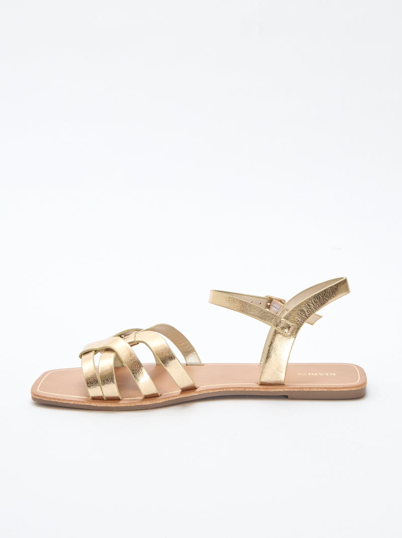 Sandálias com Tira Cruzada Amarelo - Kiabi