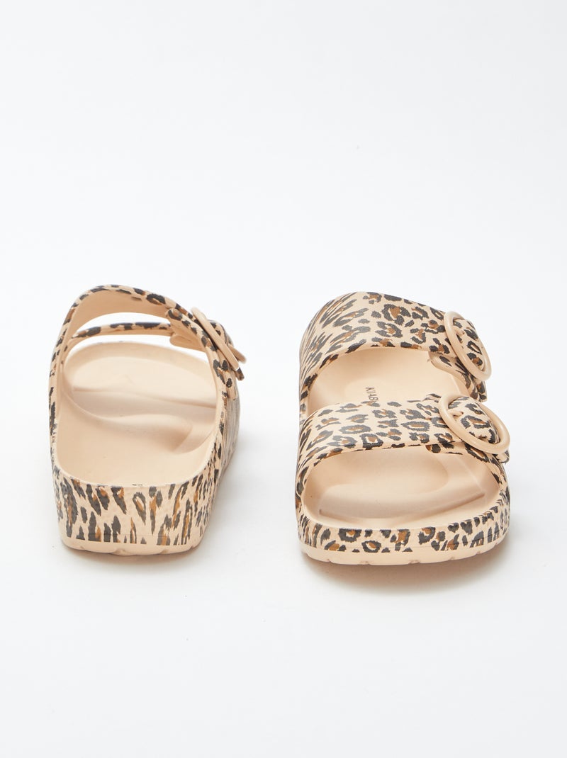 Sandálias com tira dupla CASTANHO - Kiabi