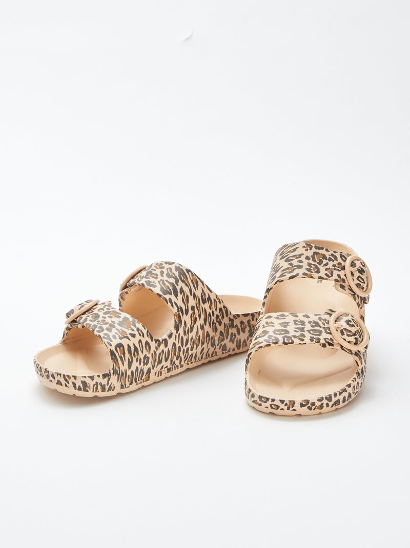 Sandálias com tira dupla CASTANHO - Kiabi