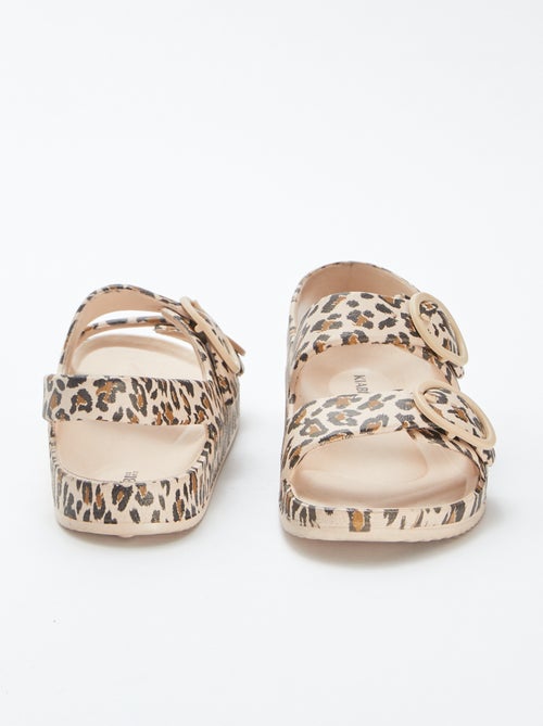 Sandálias com tira dupla em borracha moldada - Kiabi