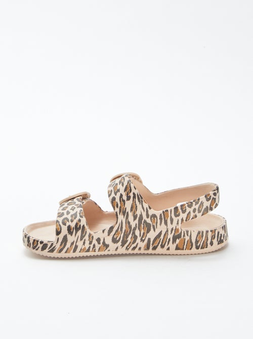 Sandálias com tira dupla em borracha moldada - Kiabi