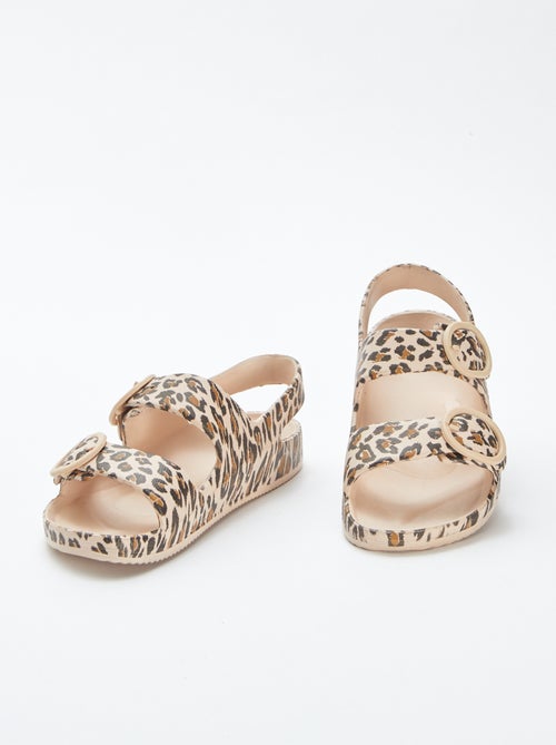 Sandálias com tira dupla em borracha moldada - Kiabi