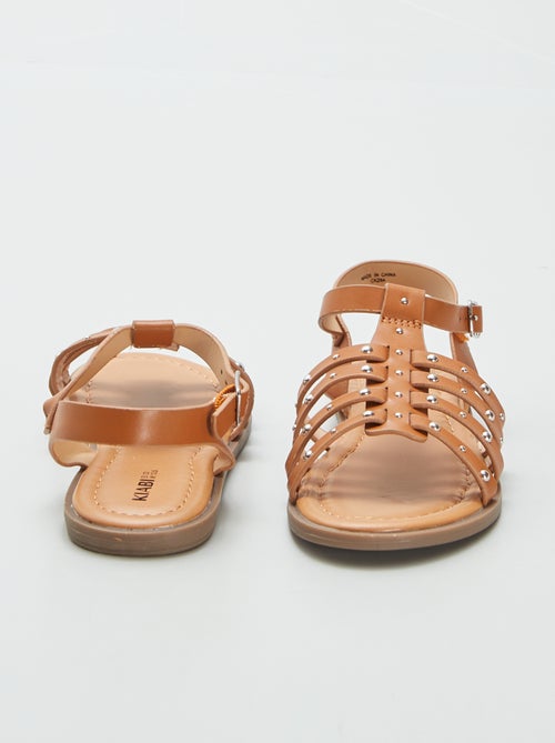 Sandálias com tiras com tachas - Kiabi