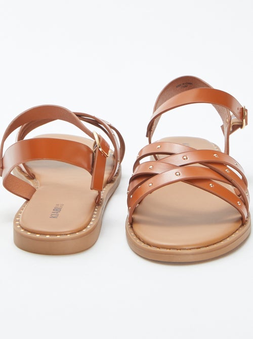 Sandálias com tiras com tachas - Kiabi