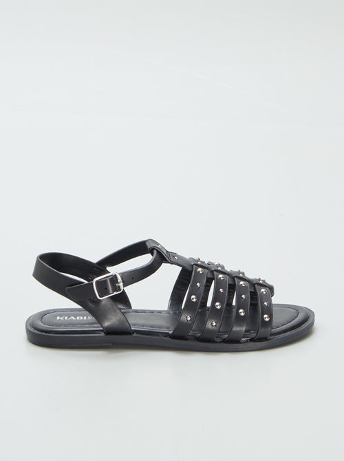 Sandálias com tiras com tachas - Kiabi