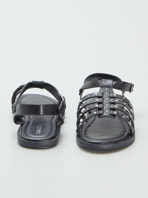 Sandálias com tiras com tachas - Kiabi