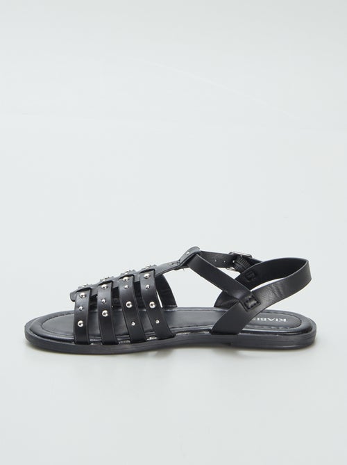 Sandálias com tiras com tachas - Kiabi