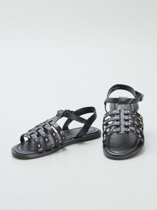 Sandálias com tiras com tachas - Kiabi