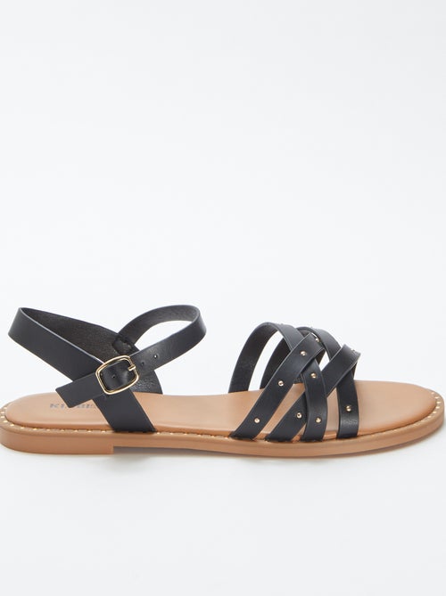 Sandálias com tiras com tachas - Kiabi