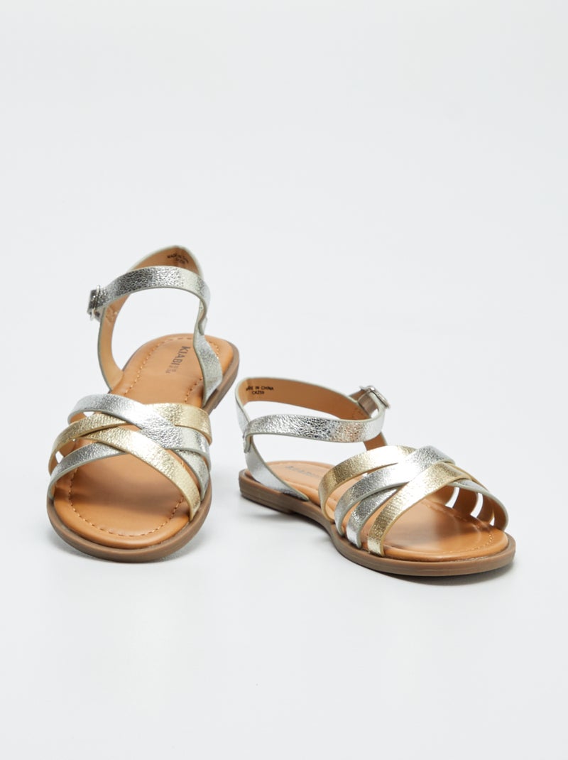 Sandálias com tiras cruzadas AMARELO - Kiabi