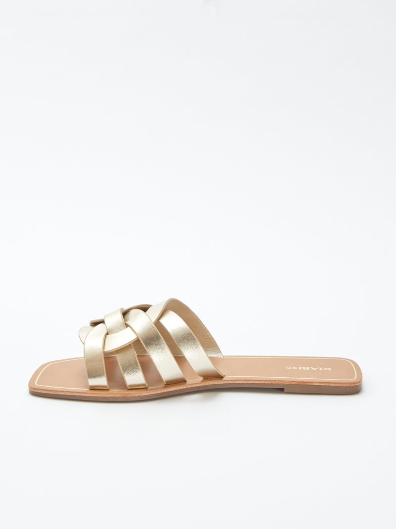 Sandálias com tiras cruzadas AMARELO - Kiabi