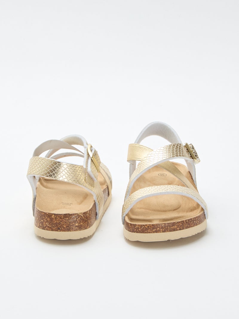 Sandálias com tiras cruzadas Amarelo - Kiabi