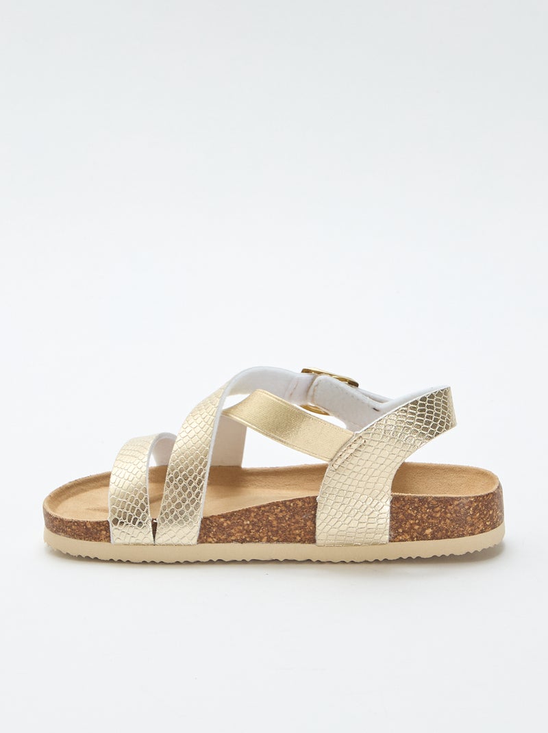 Sandálias com tiras cruzadas Amarelo - Kiabi