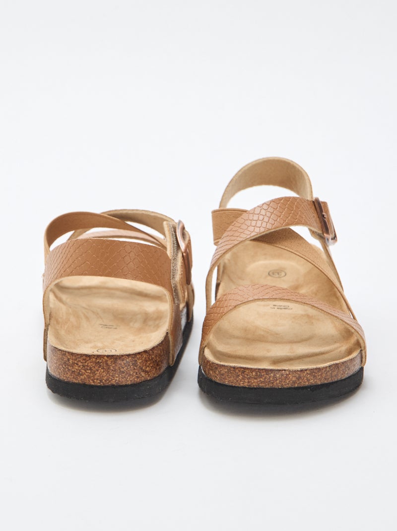 Sandálias com tiras cruzadas Castanho - Kiabi