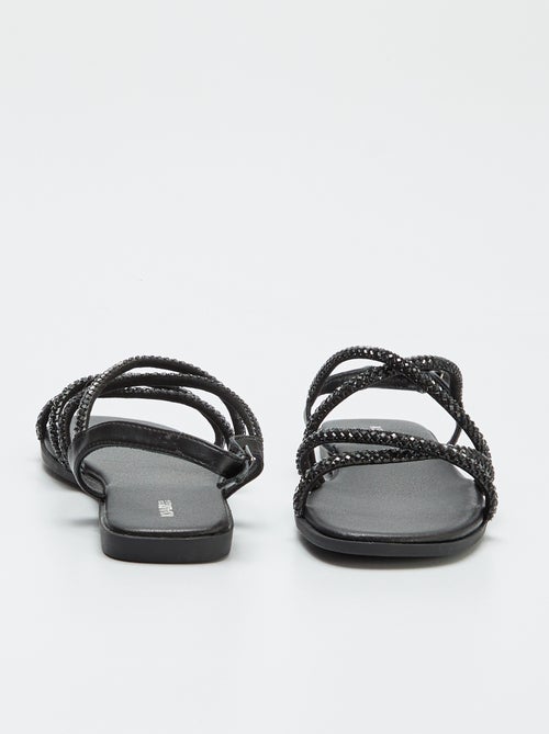 Sandálias com tiras cruzadas com ouropel - Kiabi