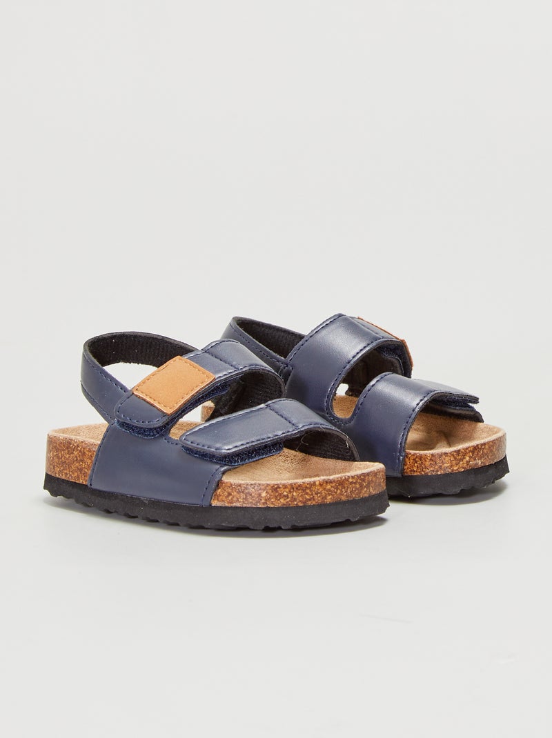 Sandálias com tiras de velcro AZUL - Kiabi